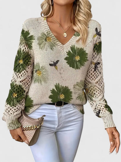 Elegante Bloemenprint Trui