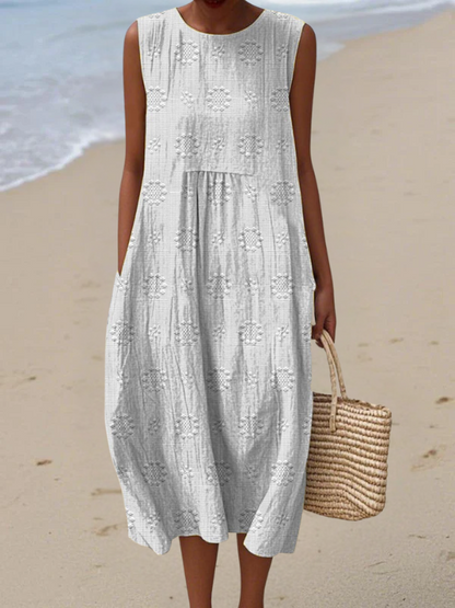 Sienna | Elegante Geborduurde Midi Jurk