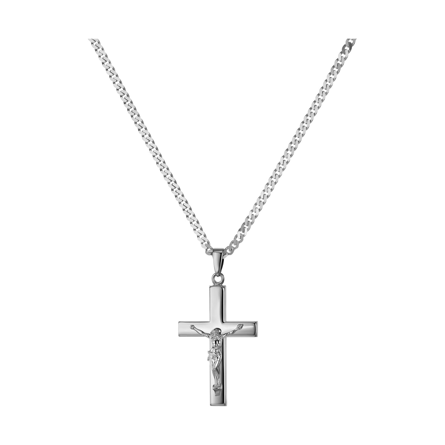 KRUIS KRUISBEELD COLLIER 925 ZILVER GERHODINEERD