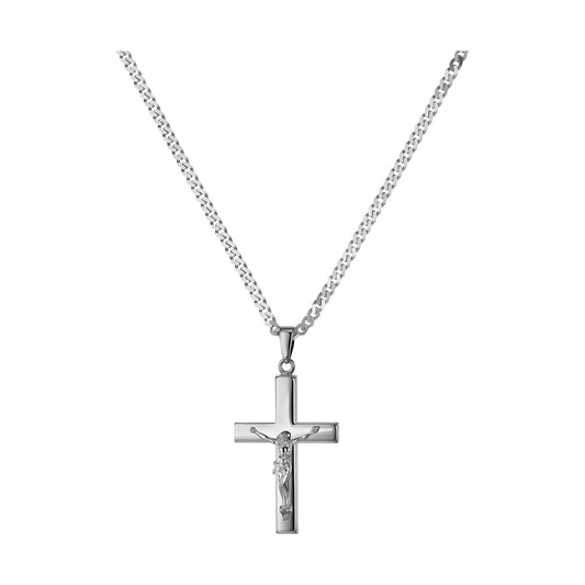 KRUIS KRUISBEELD COLLIER 925 ZILVER GERHODINEERD