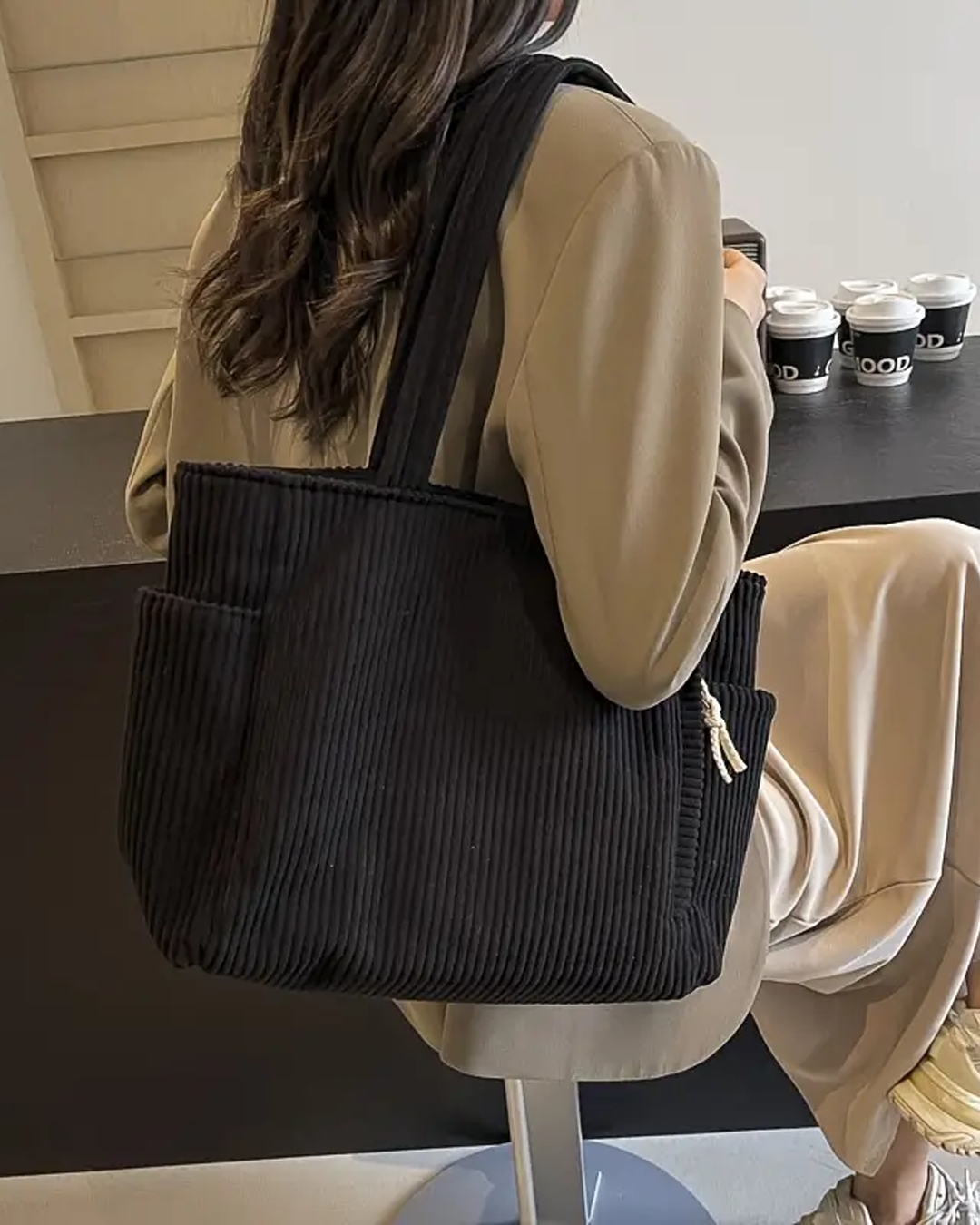 Geribbelde Totetas met Koorddetail