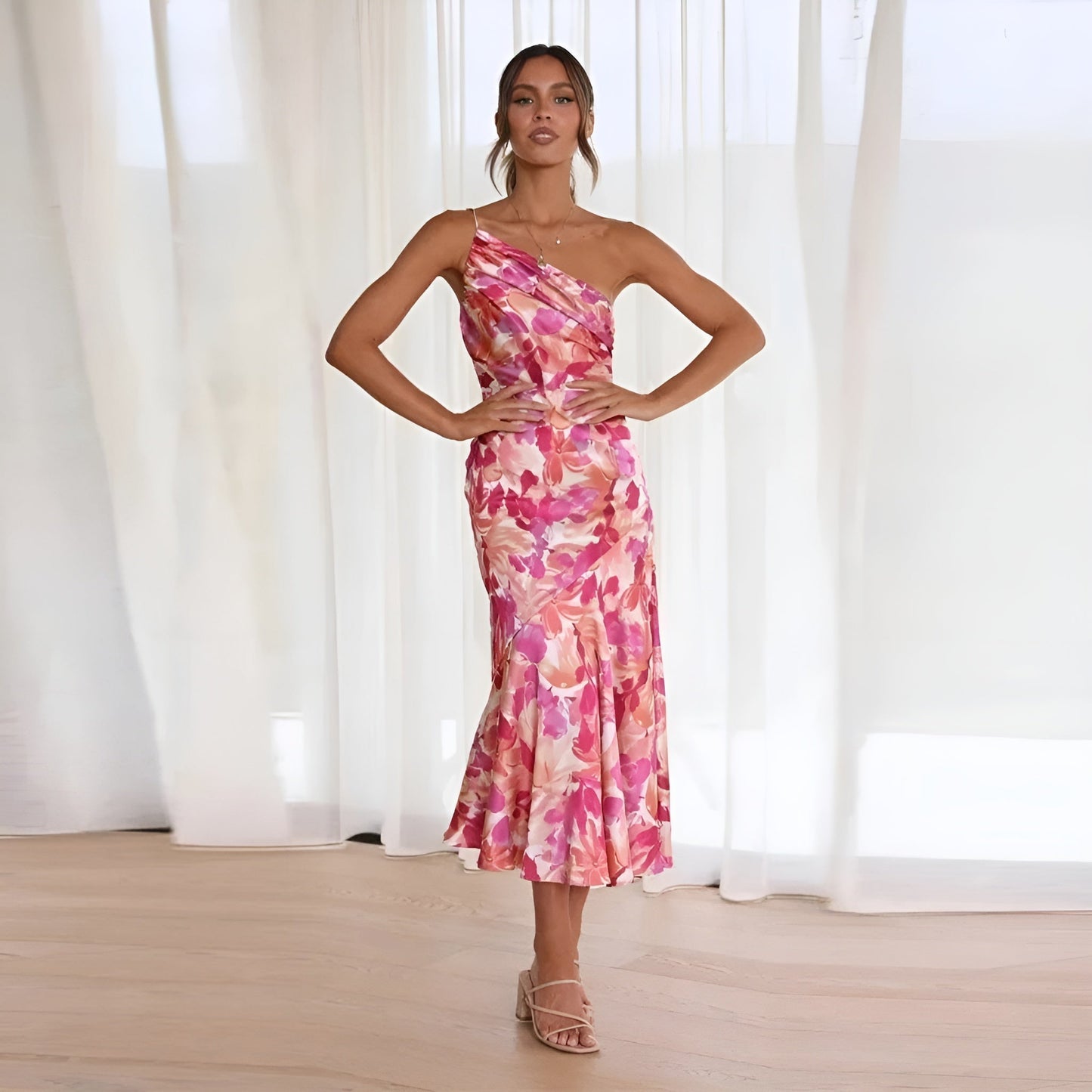 Ameline  | Elegante Maxi-jurk met Bloemenprint