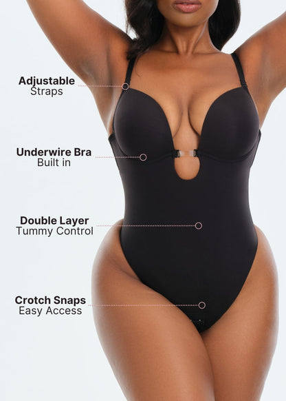 BraSculpt Backless Plunge Bodysuit