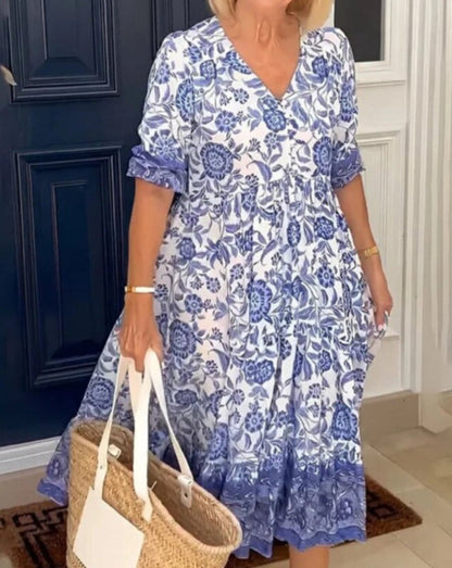 GIULIA | Elegante Bloemenjurk met Dagelijks Comfort voor Alle Gelegenheden