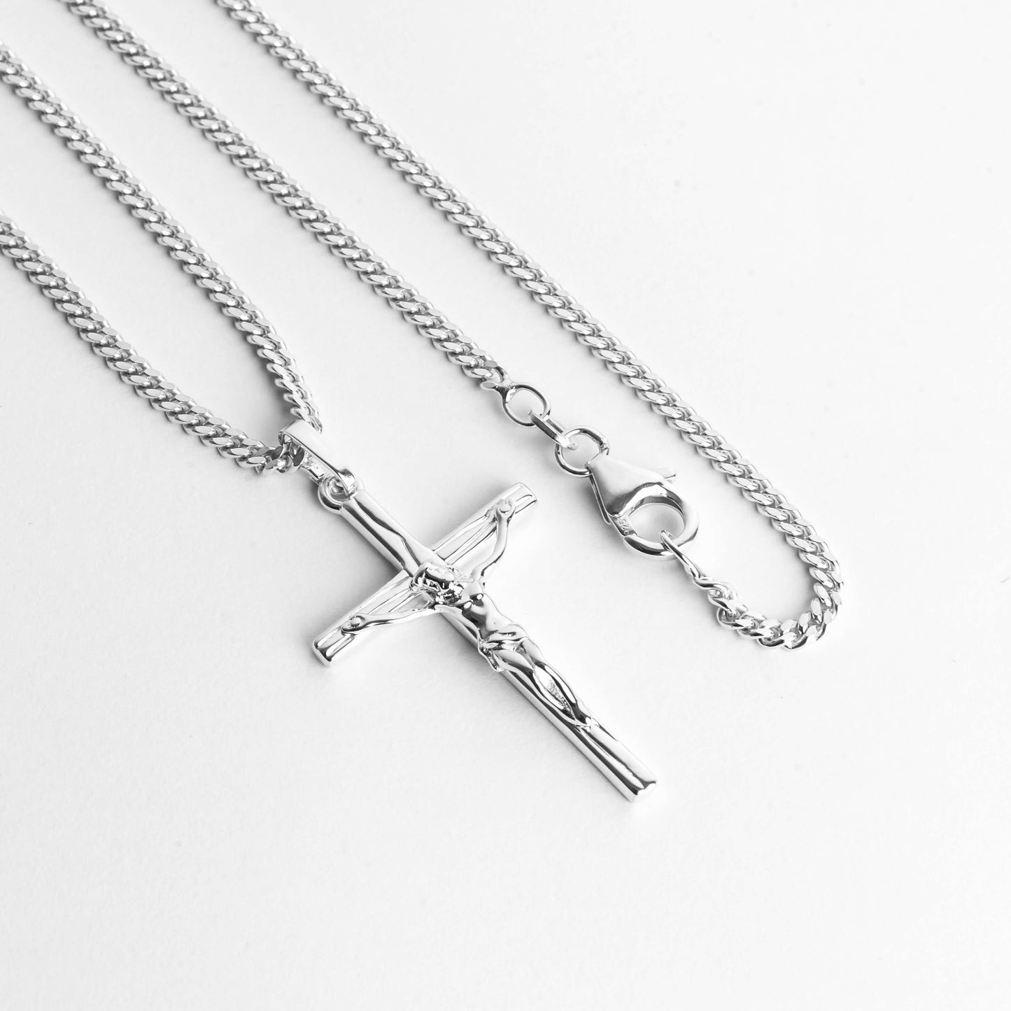 CROSS BODY KETTING 925 ZILVER GERHODINEERD