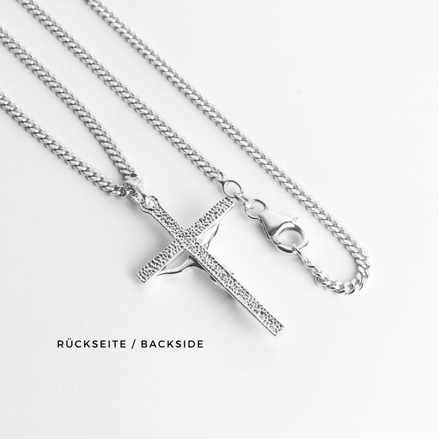 CROSS BODY KETTING 925 ZILVER GERHODINEERD