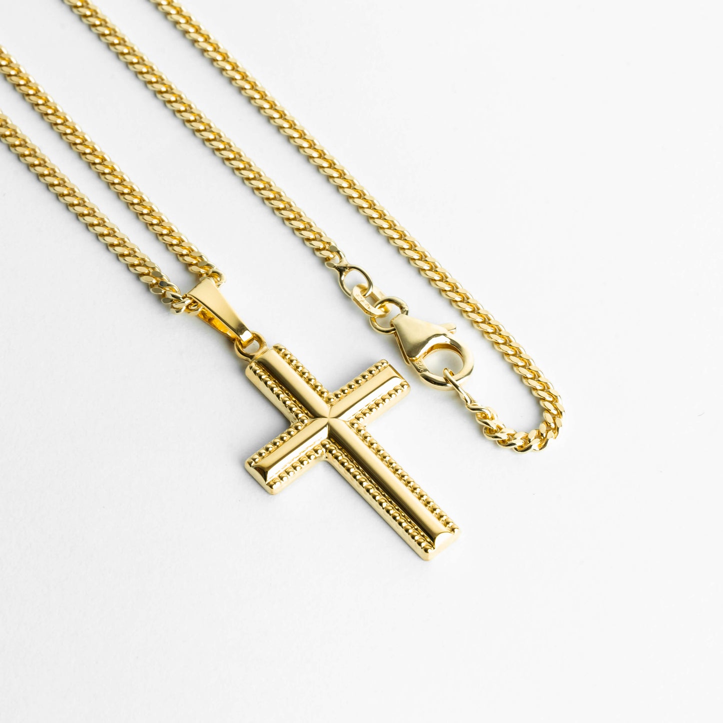KRUIS KETTING 925 ZILVER 18 KARAAT VERGULD