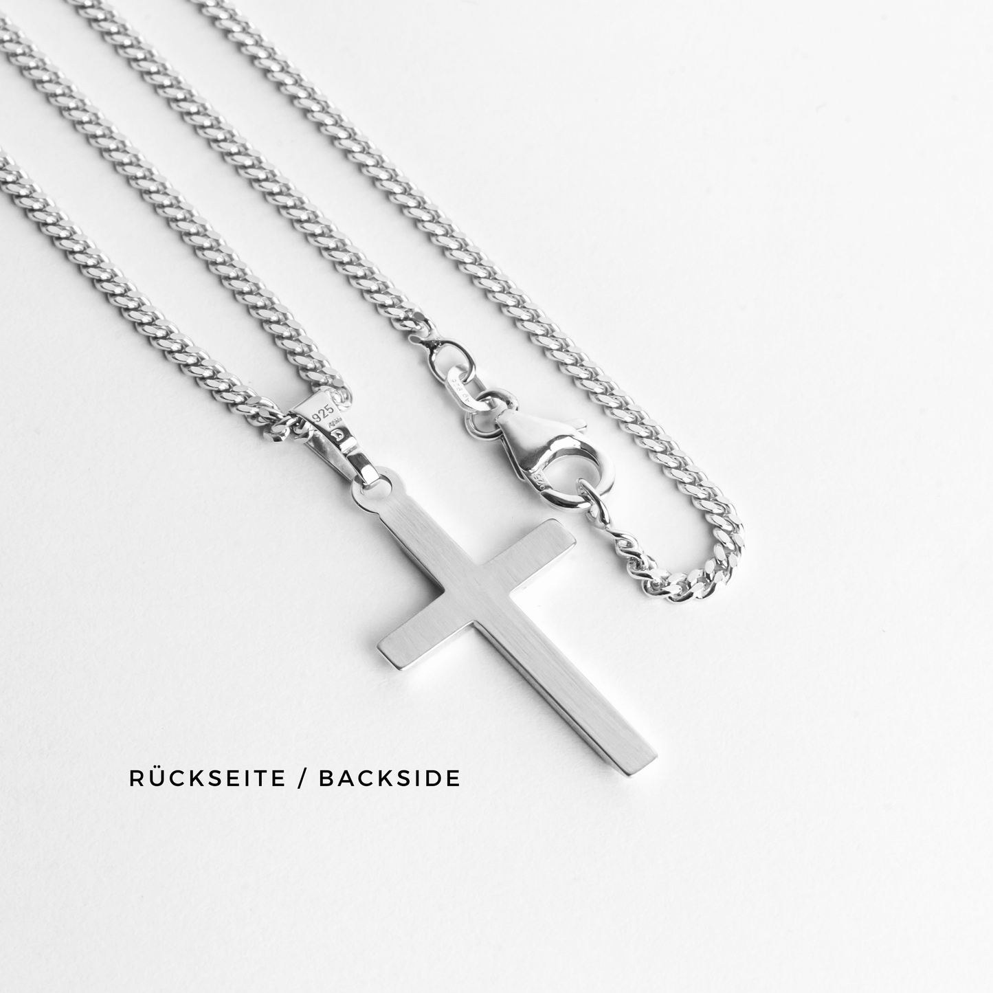 KRUIS KETTING 925 ZILVER GERHODINEERD