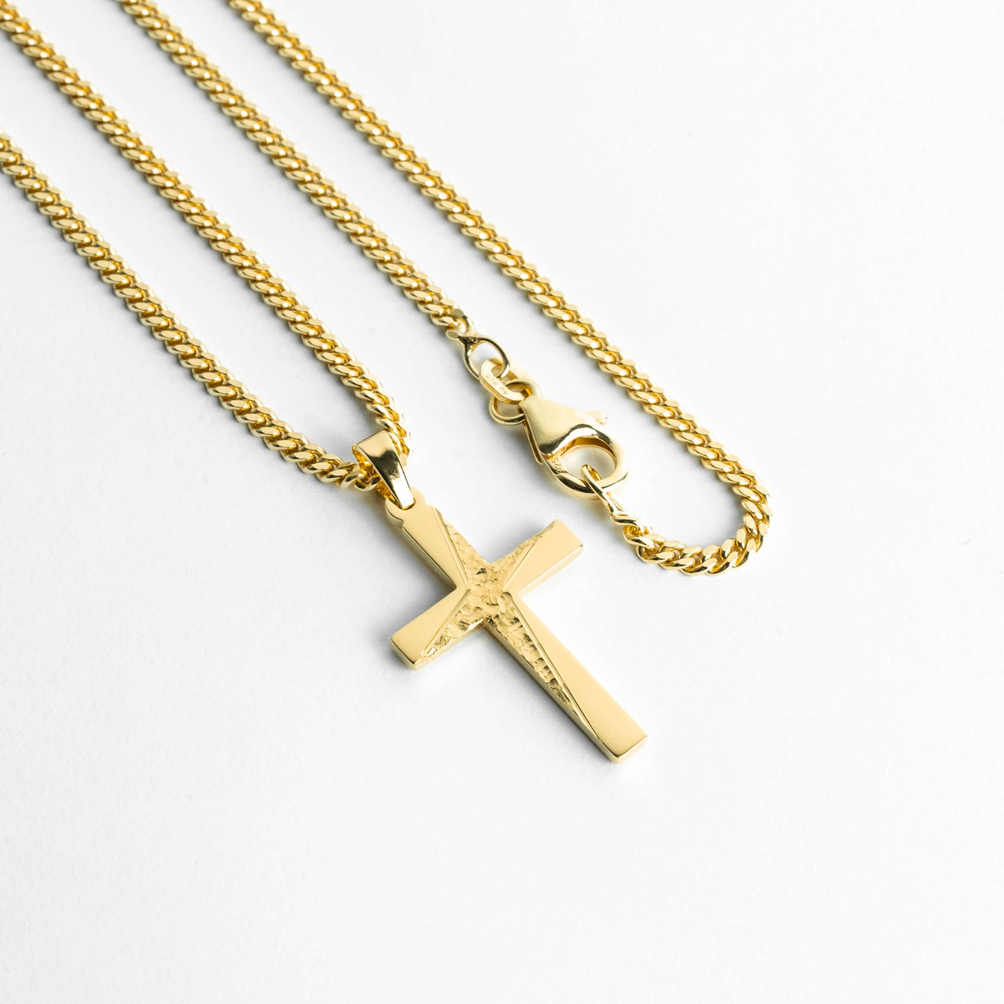 KRUIS KETTING 925 ZILVER 18 KARAAT VERGULD