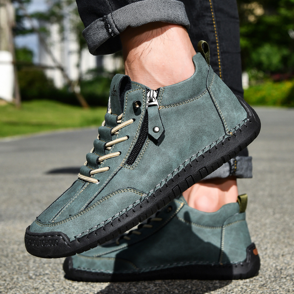 Christian™ | Nubuckleder Schoenen met Rits voor Mannen