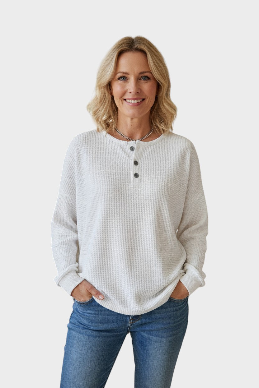 Monica™ | Maglione waffle caldo e confortevole