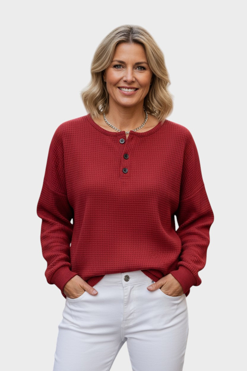 Monica™ | Maglione waffle caldo e confortevole