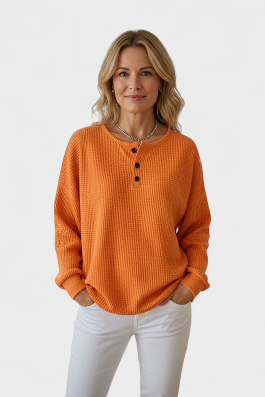 Monica™ | Maglione waffle caldo e confortevole