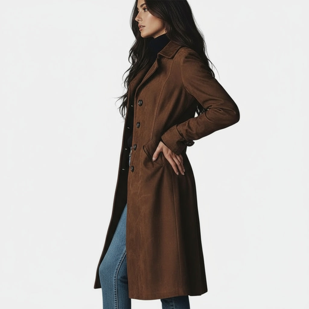 ESMÉE™ | Lange Jas met Tijdloze Elegantie en Comfort voor Dag en Stad