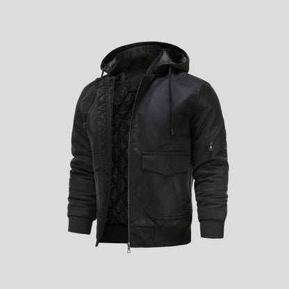 LANCE™|GIACCA IN PELLE CON CAPPUCCIO