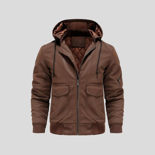 LANCE™|GIACCA IN PELLE CON CAPPUCCIO