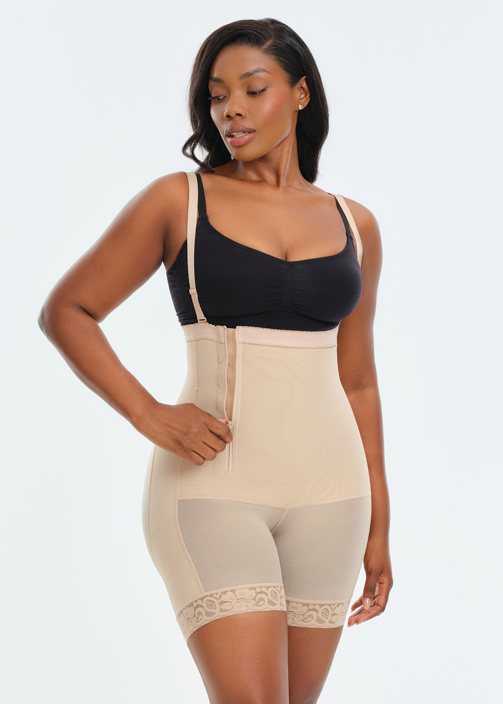 BootyBoosting High-Waist Side Zip Shorts