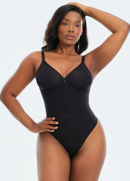SmoothingSeamless Front Zip Bodysuit Thong