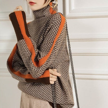 LIEKE | Trui met Col voor Warme Stijl en Contrasterende Klasse