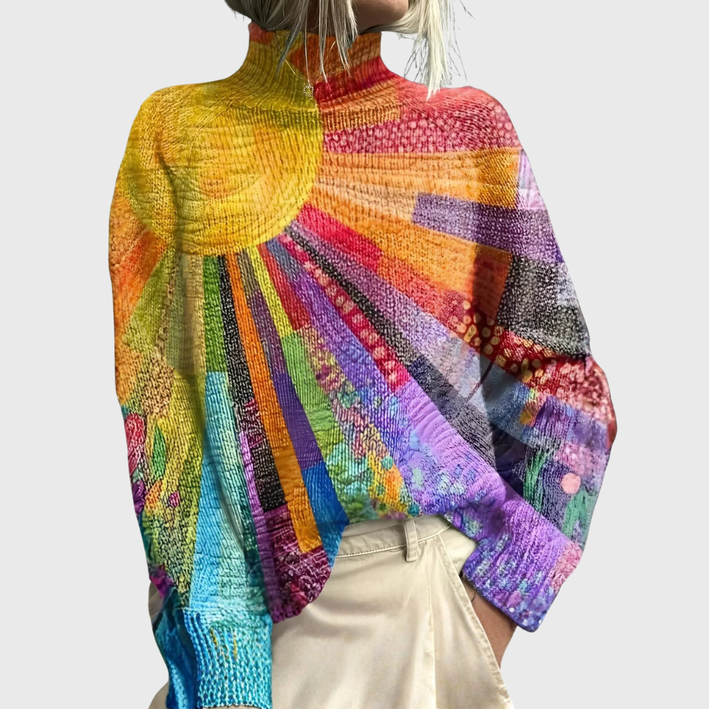 ADA™|MAGLIONE A COLLO ALTO COLORATO E ALLEGRO
