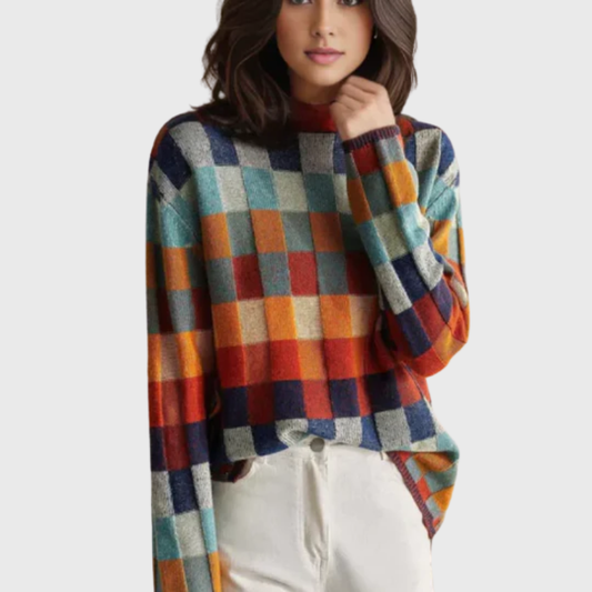 Luxe Patchwork Knit Trui