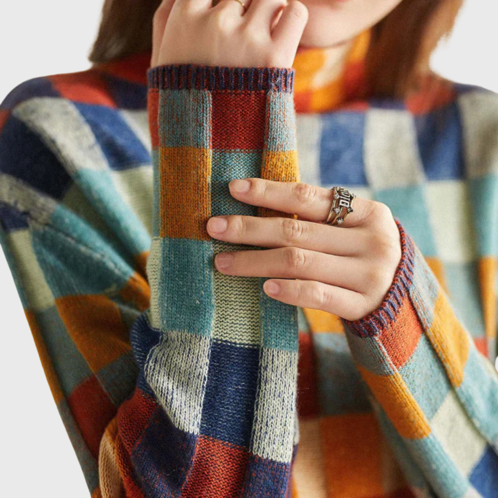 Luxe Patchwork Knit Trui