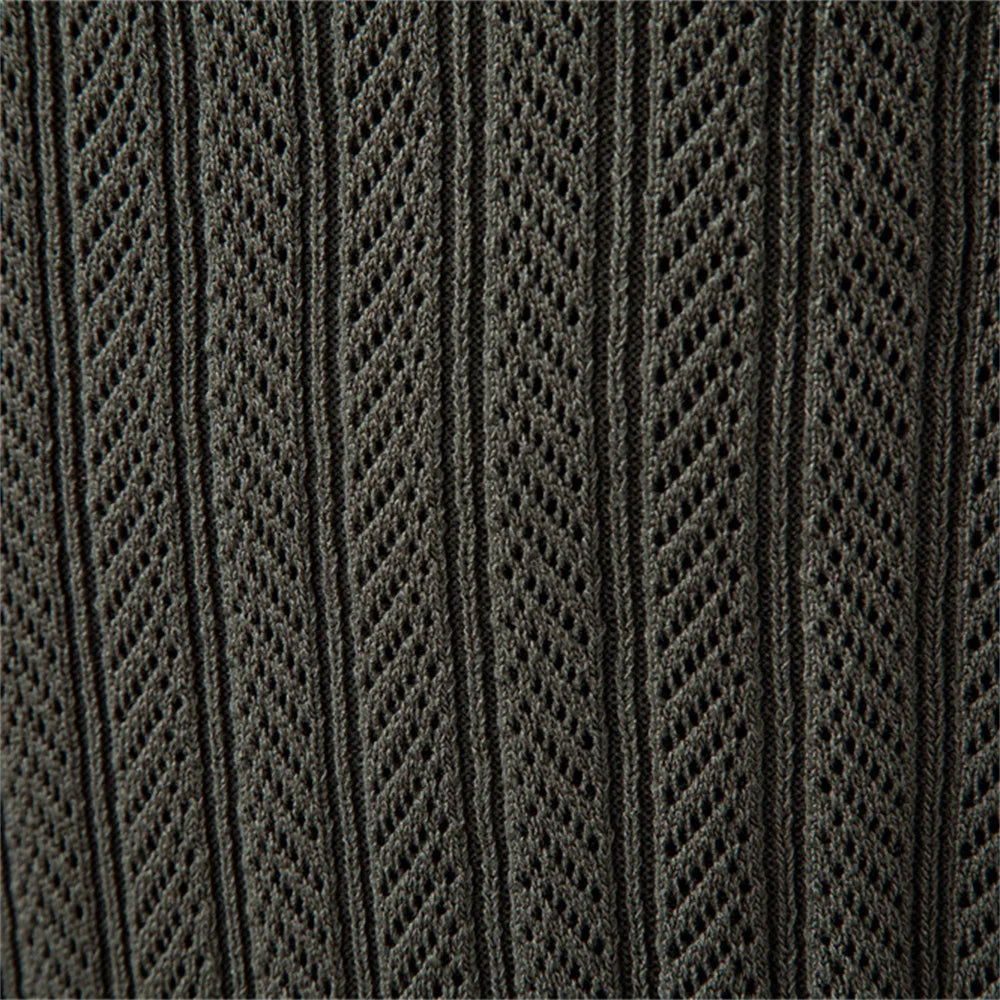 LUXE STRUCTUUR POLO MET RITS VOOR HEREN