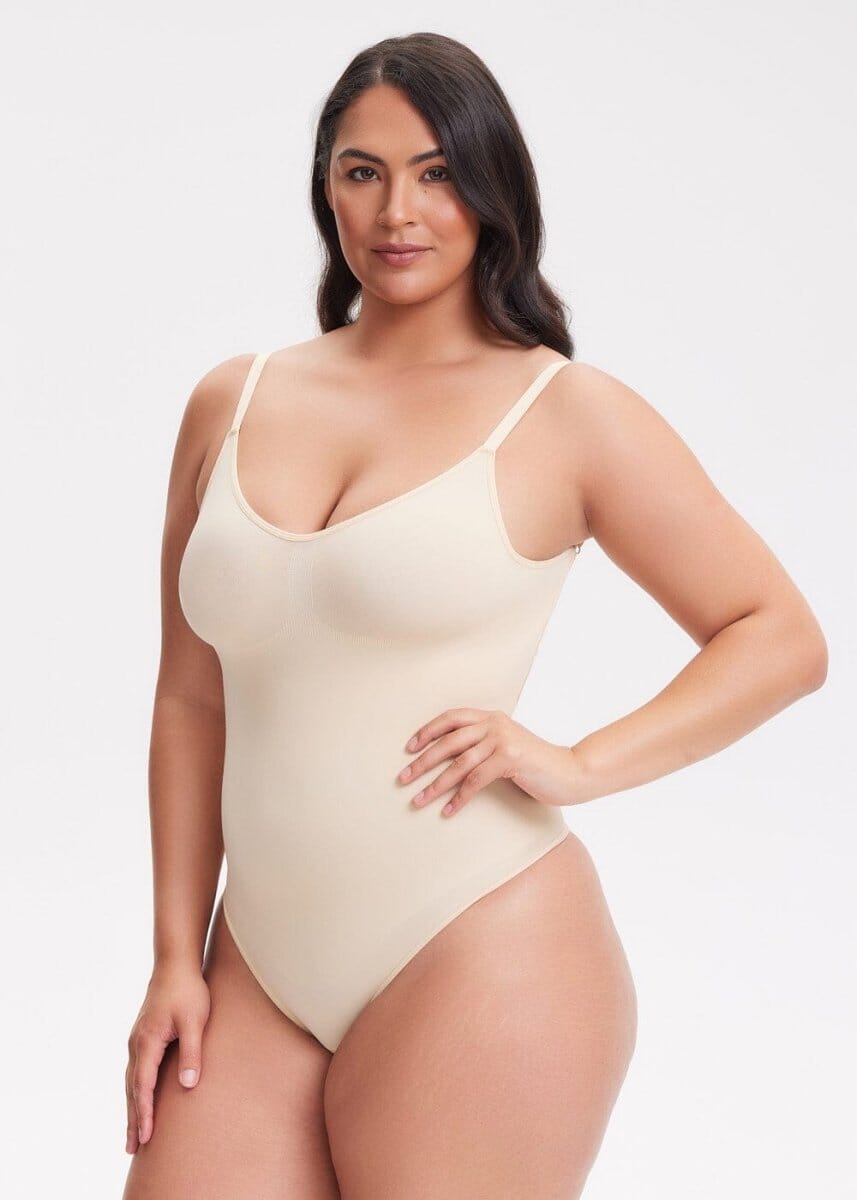SmoothingSeamless Open-Back Thong Bodysuit