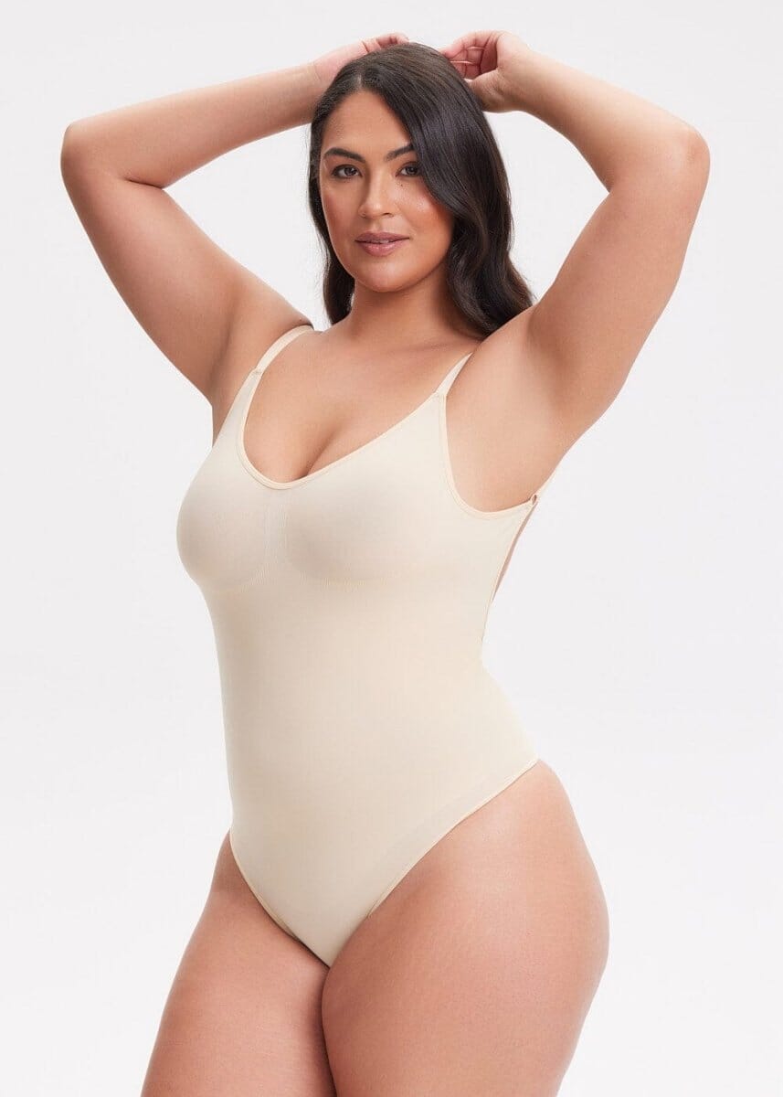 SmoothingSeamless Open-Back Thong Bodysuit