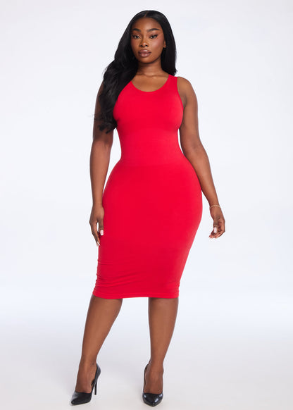 SecretSculpt Jersey Halter Midi Dress