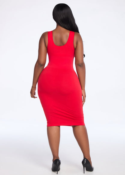 SecretSculpt Jersey Halter Midi Dress