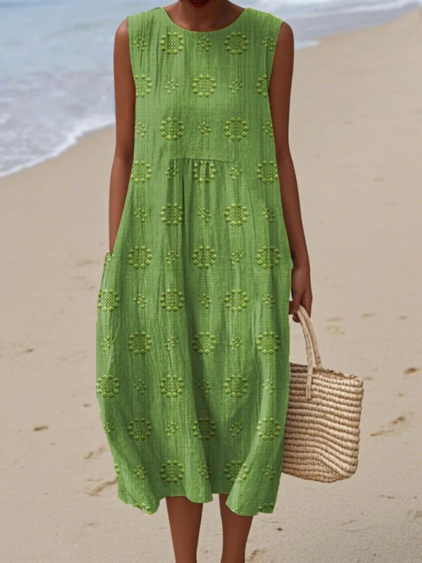 Sienna | Elegante Geborduurde Midi Jurk