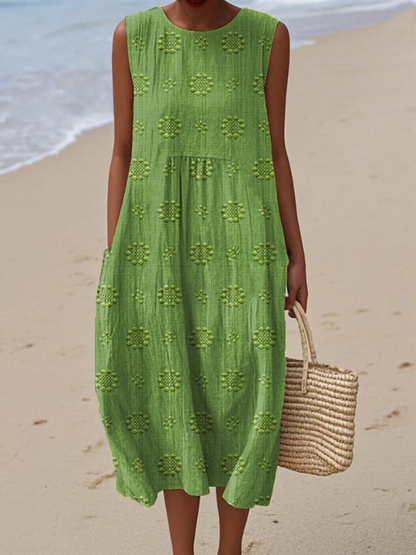 Sienna | Elegante Geborduurde Midi Jurk