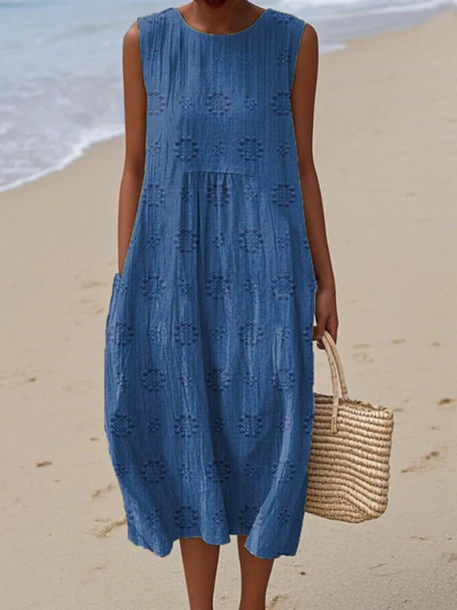 Sienna | Elegante Geborduurde Midi Jurk