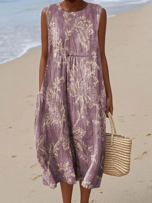 Amara | Romantische Bloemen Midi Jurk