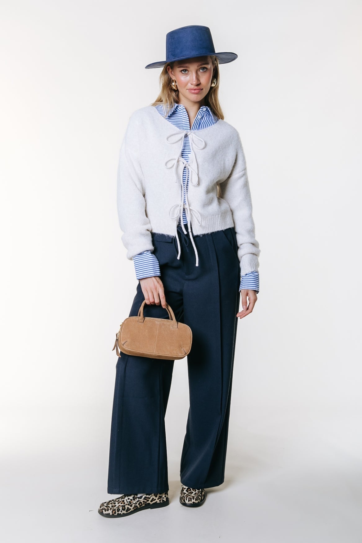Talia Striped Blouse | White/ Blue