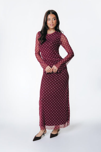 Maude Dots Mesh Dress | Red