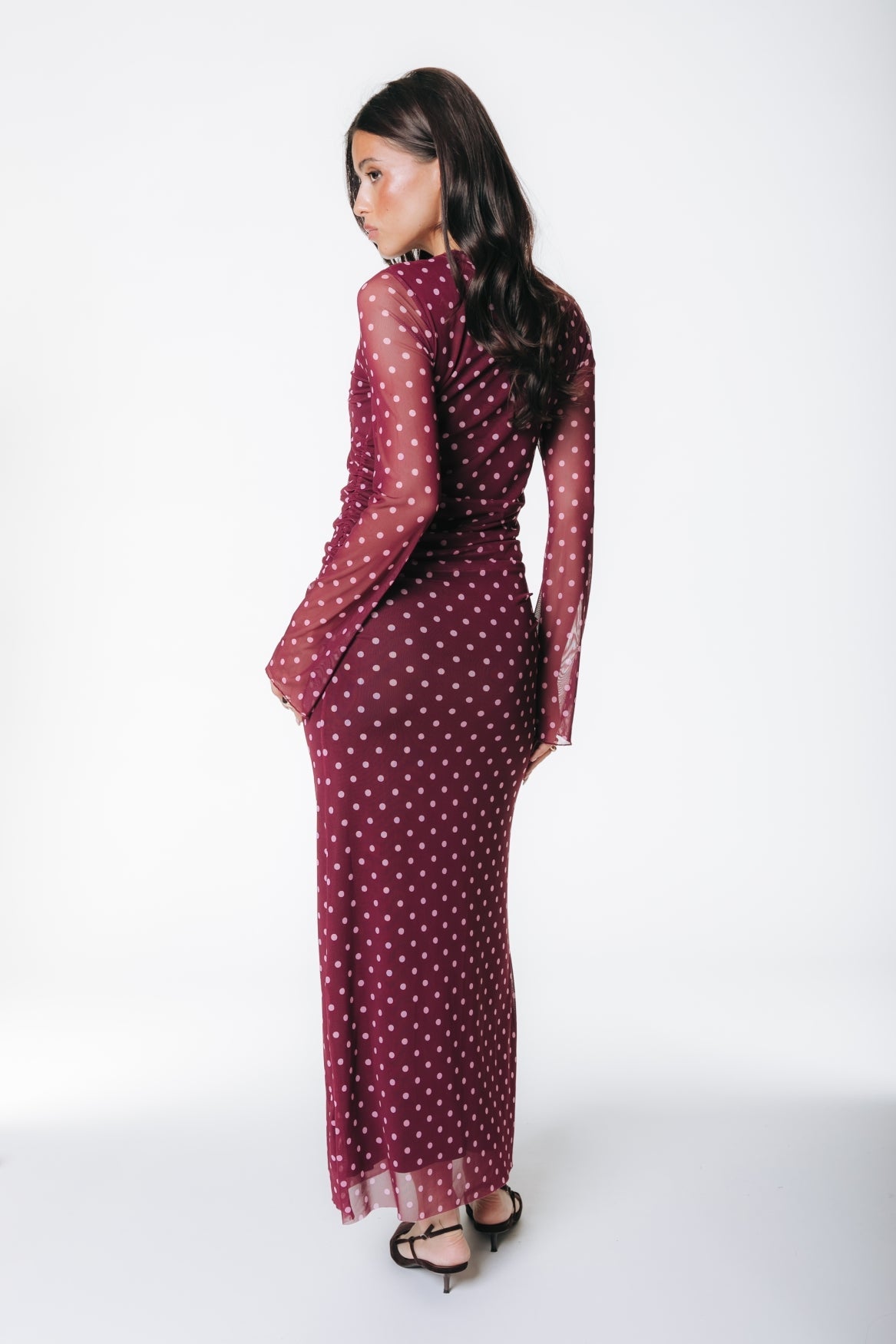 Maude Dots Mesh Dress | Red