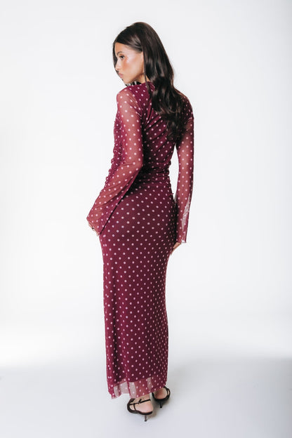 Maude Dots Mesh Dress | Red