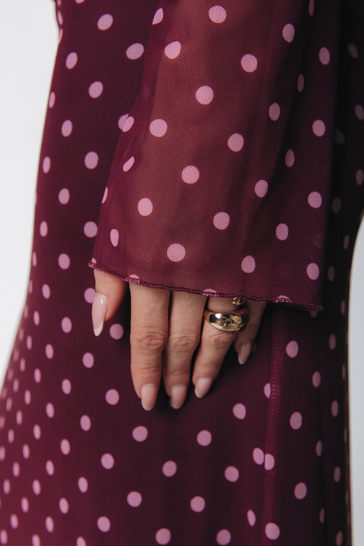 Maude Dots Mesh Dress | Red
