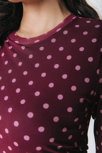 Maude Dots Mesh Dress | Red