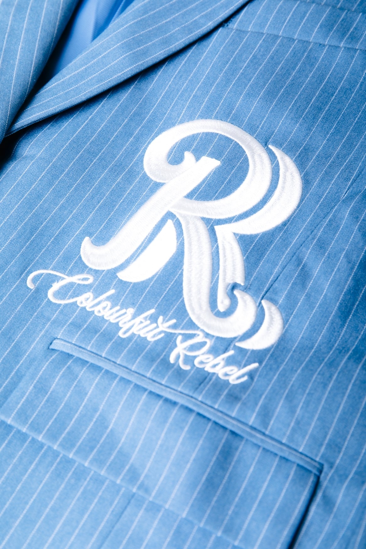 Jesra Pinstripe Melange Blazer | Mid grey blue