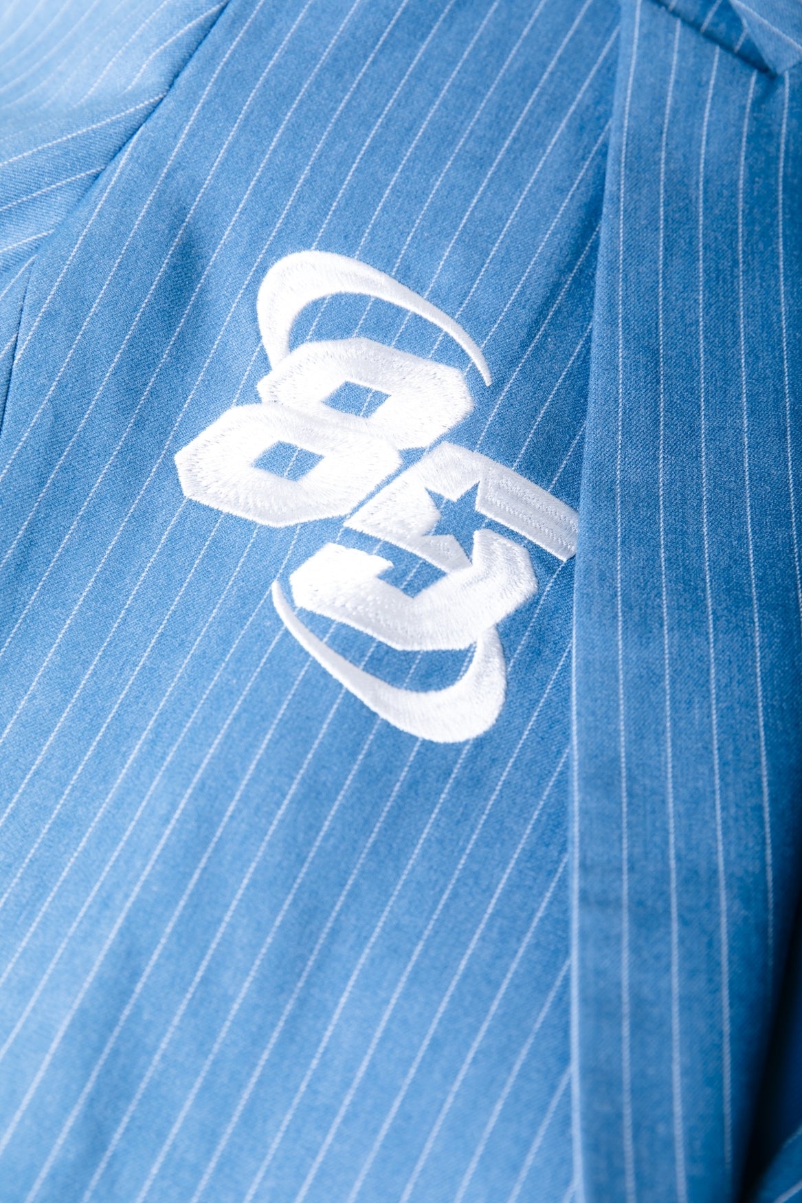 Jesra Pinstripe Melange Blazer | Mid grey blue