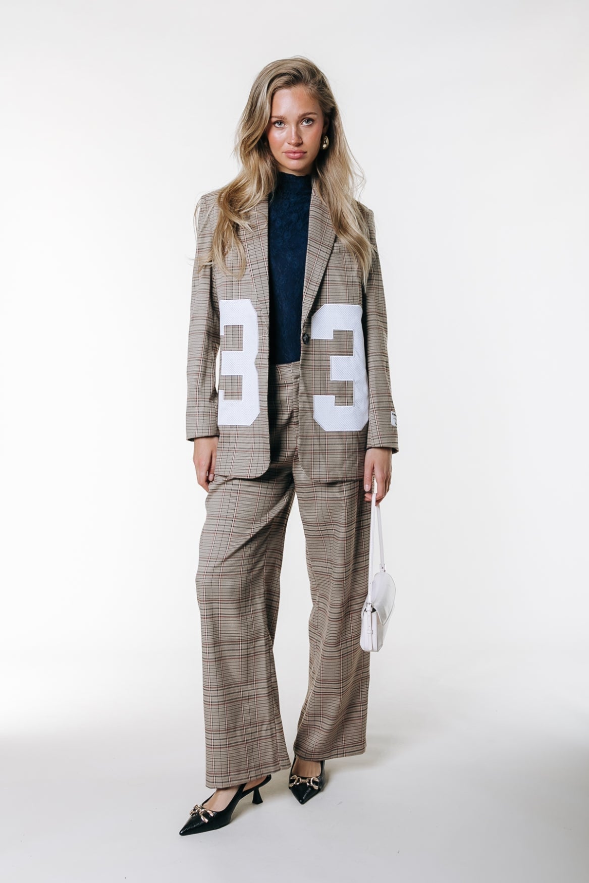 Paris Check Patch Blazer | Medium brown