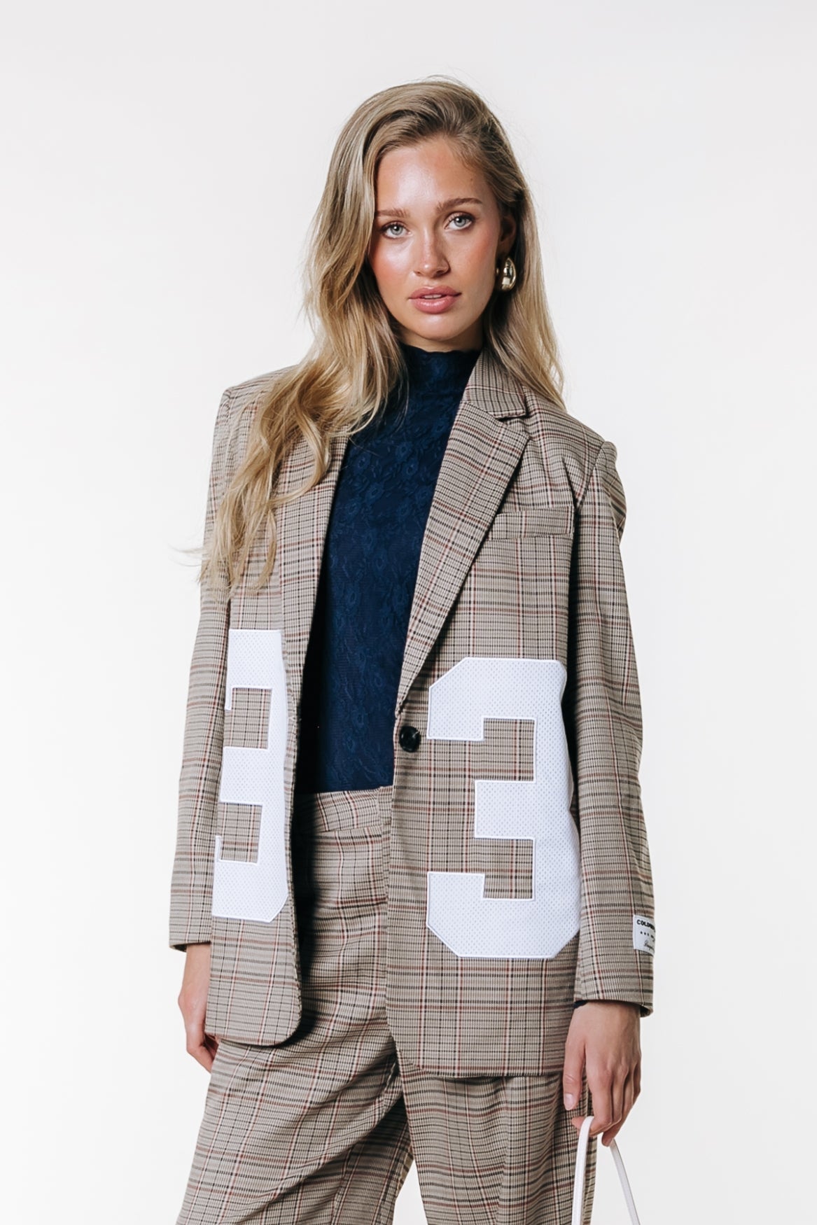 Paris Check Patch Blazer | Medium brown