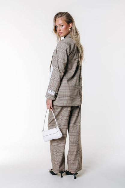 Paris Check Patch Blazer | Medium brown