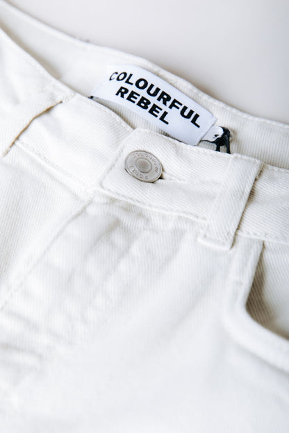 Jones Braided Straight Leg Denim | Beige