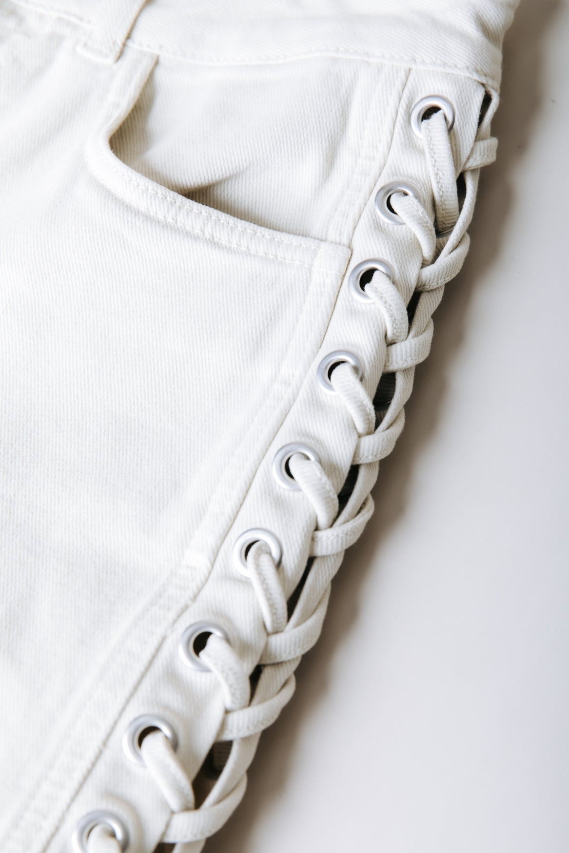 Jones Braided Straight Leg Denim | Beige