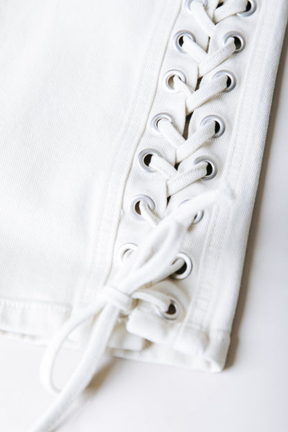 Jones Braided Straight Leg Denim | Beige