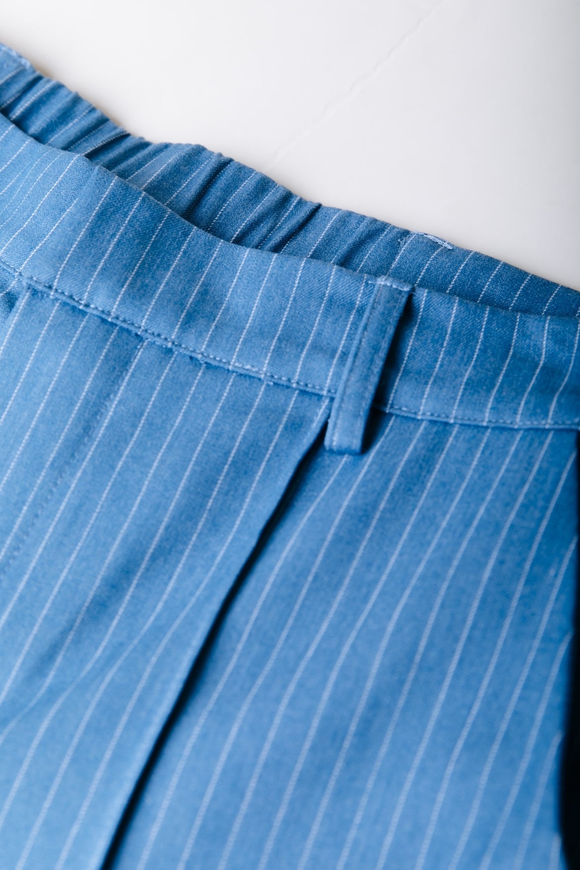 Rus Pinstripe Melange Pants | Mid grey blue
